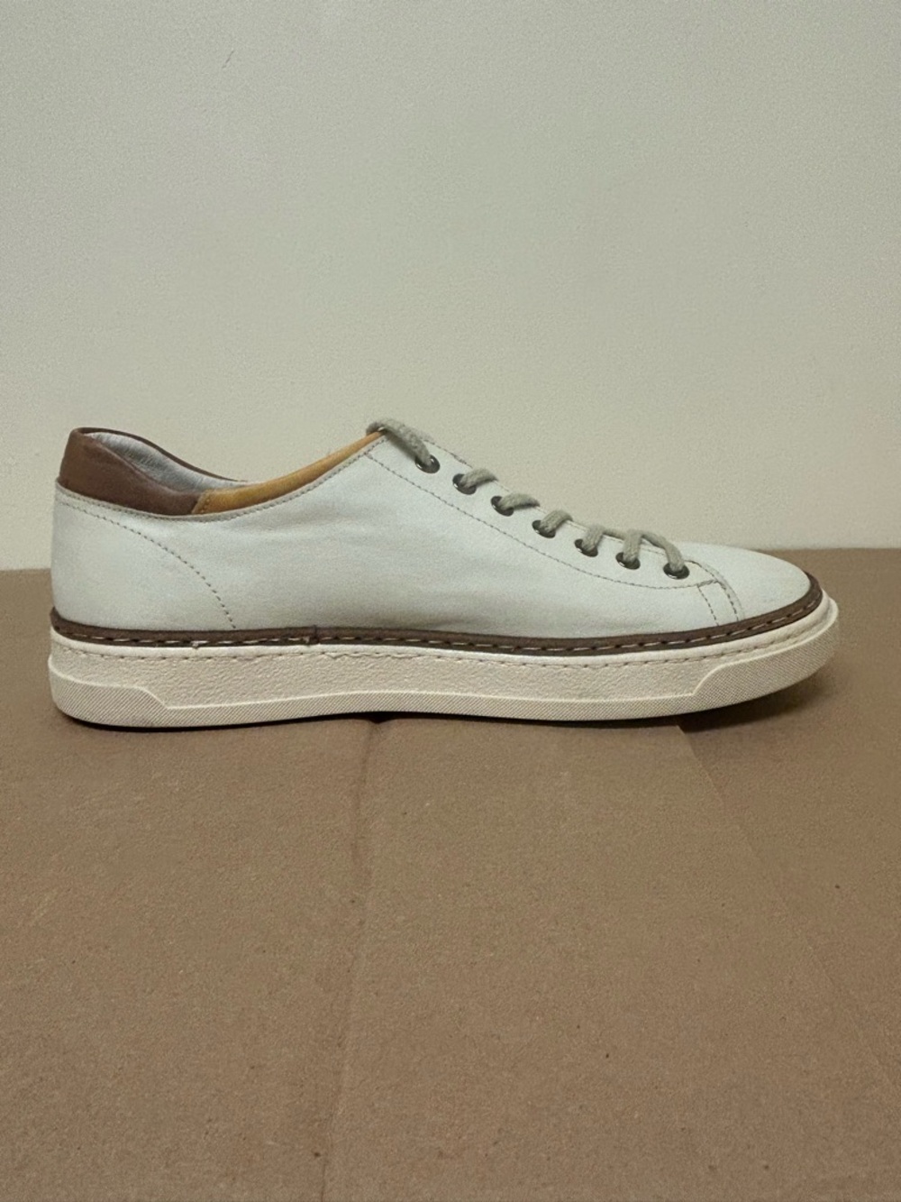 Men's Cream Exton Low-Top Casual Sneakers - Picture 4 of 6